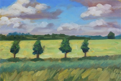 Bohemian Fields; oil on canvas, 26 x 38 cm, 2023