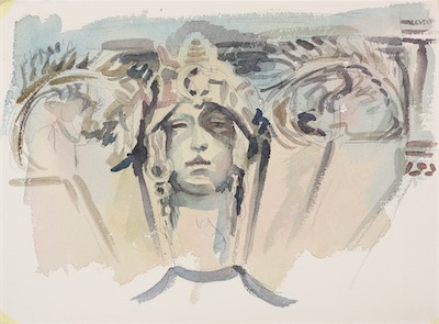 Mascaron; watercolor on paper, 28 x 38cm, 2007