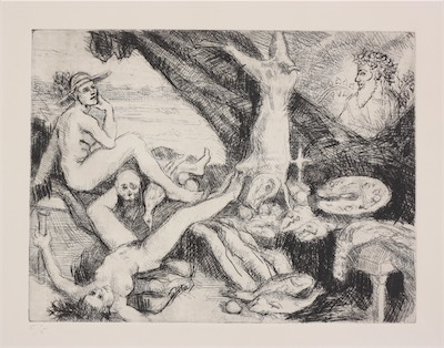 Temptation of St. Anthony; etching-drypoint, 25 x 33 cm, 2010