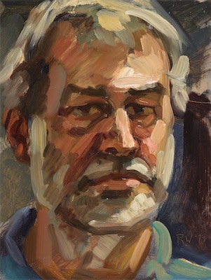 Self-Portrait; oil on board, 29.5 x 22 cm, 2013