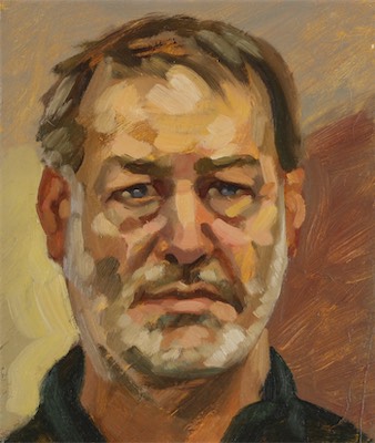 Self-Portrait; oil on canvas, 30 x 25 cm, 2012