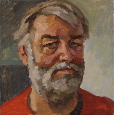 self-portrait; oil on canvas, 30 x 30 cm, 2018