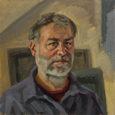 Self-Portrait; oil on canvas, 50 x 50 cm, 2014