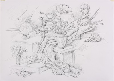 Still Life; graphite on paper, 42 x 59 cm, 2017