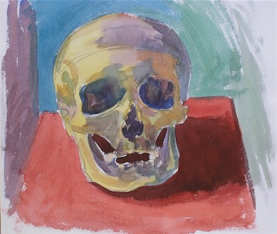 Skull; watercolor, 28 x 31 cm, 1998
