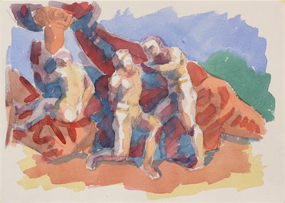 Persecution of the Icon Painters; watercolor 30 x 42 cm, 2005